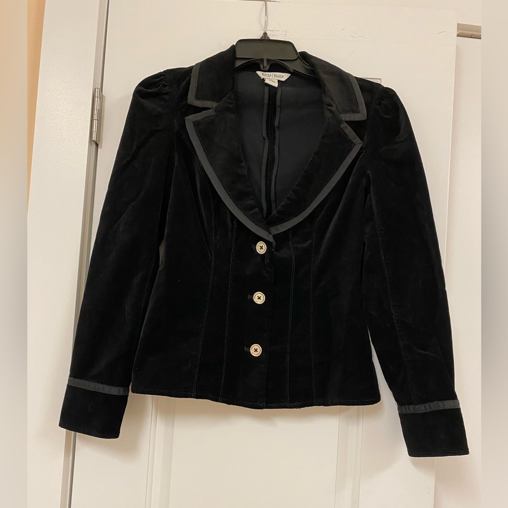 White House/Black Market Black Velvet Coat.